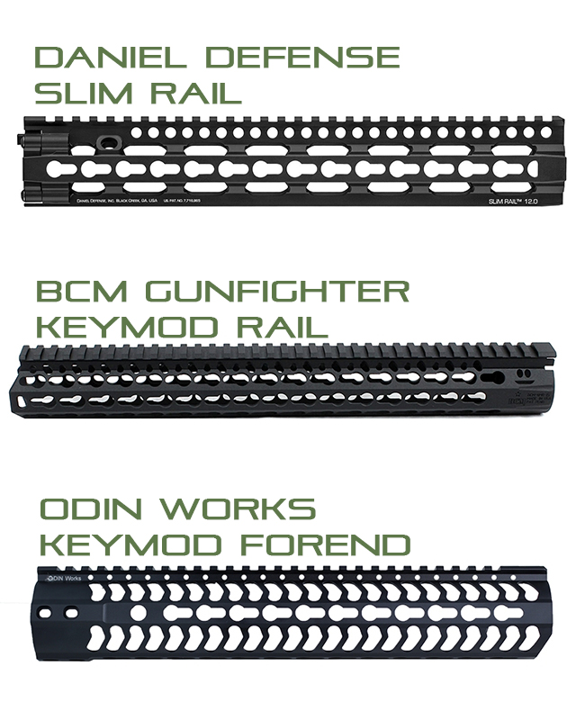 example of different Keymod Handguards | western sport