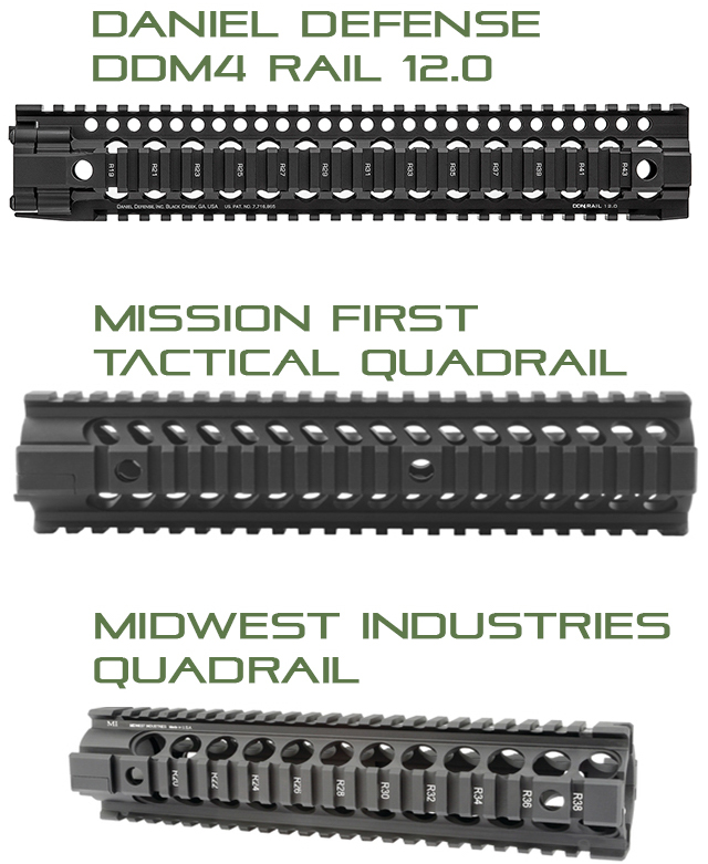 Examples of Different Quad rail handguard | Western Sport